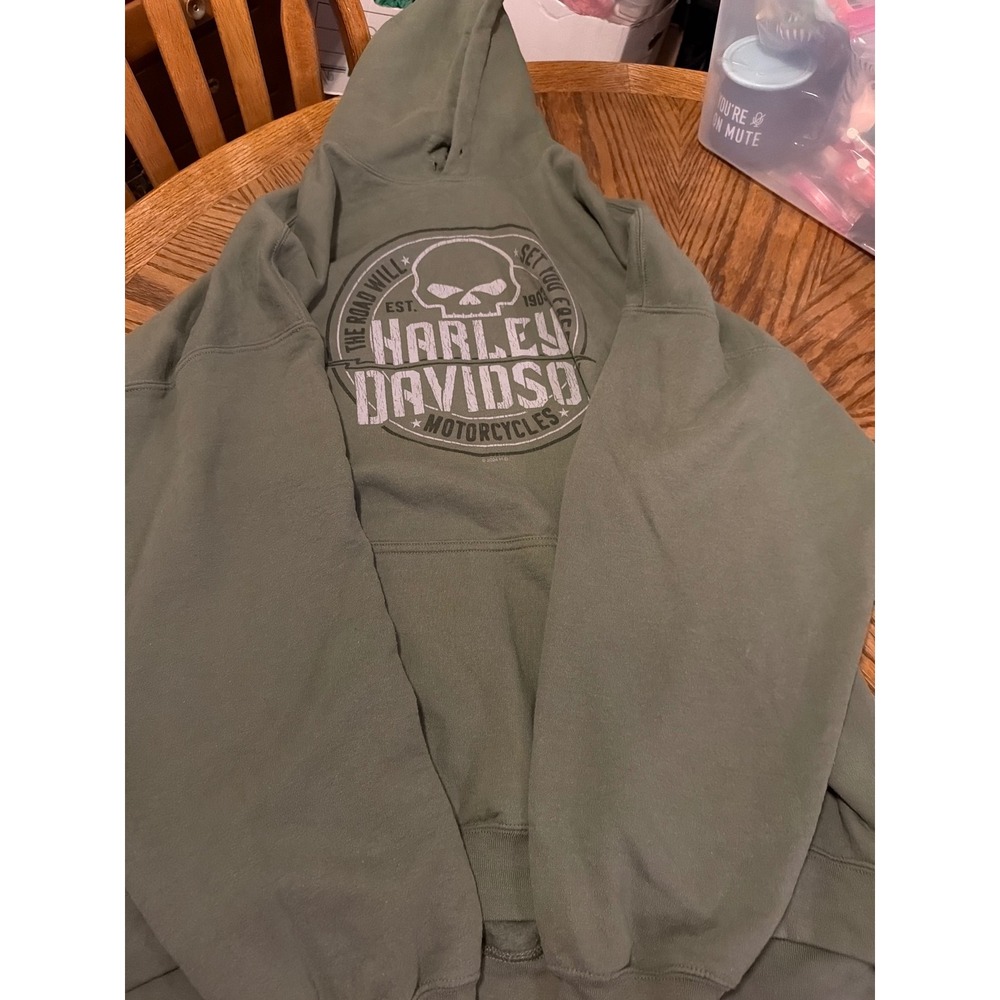Harley Davidson Hoodie Mens 3XL Olive Green Willie G Skull Adamec Florida Gator